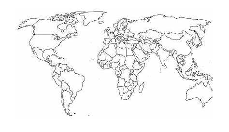 Countries Of The World Empty Map Quiz Blank Printable Pdf Printable Blank