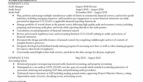 Cpa Resume Template