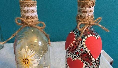 Empty wine bottles. Decorated | Jar crafts, Craft time, Bottles decoration