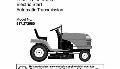 Craftsman 917255581 User Manual TRACTOR Manuals And Guides L0710272