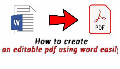 Create Editable Pdf From Word