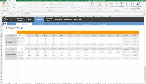 Planilha de Planejamento Estratégico em Excel 4.0 - Planilhas em Excel