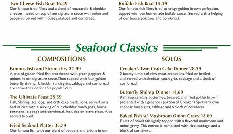 Unveiling The Delights: A Journey Through The Croakers Spot Menu