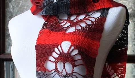 PDF PATTERN Skull and Roses Crochet Scarf by WickedCrochet71