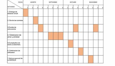 50 Formato Excel Cronograma De Actividades