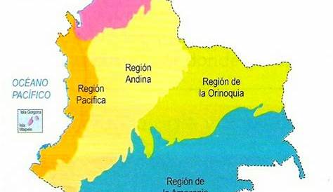 Mapa de las regiones naturales de Colombia | Mapa de colombia, Regiones