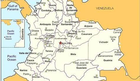 Mapa de Colombia con departamentos y capitales | Descargar e Imprimir Mapas