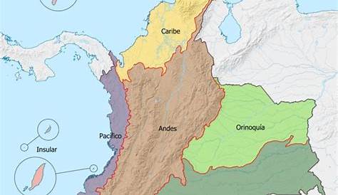 Regiones De Colombia, Fondo De La Geografía Del Vector Ilustración del