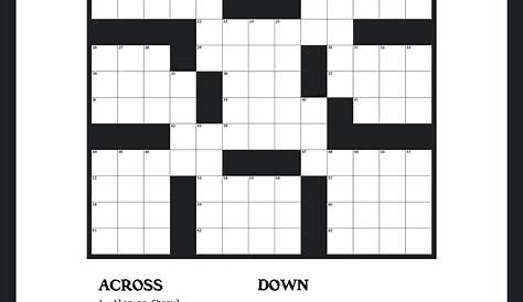 Easy Crossword Puzzles Printable Daily Template