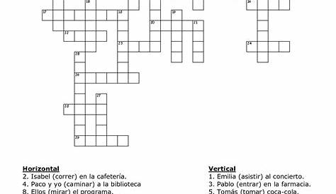 Crucigrama Para Practicar El Vocabulario de Tema 1 - Crossword Labs