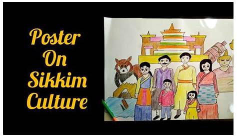 Sikkim Theme Drawing | Sikkim Culture Painting | Poster on Sikkim