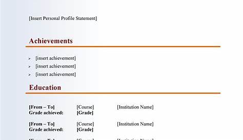 Curriculum Vitae Template