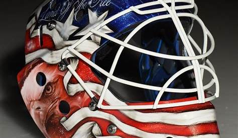 Custom Painted 2016 World Cup of Hockey Goalie Mask - Team USA - NHL