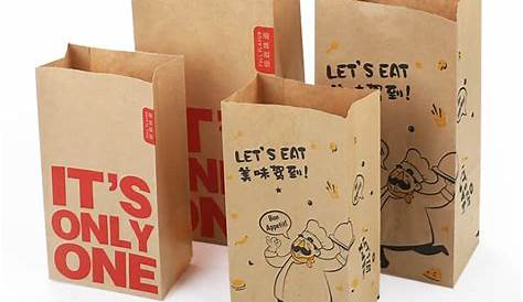 Wholesale Biodegradable kraft custom printed fast food paper bags paper