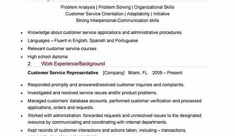 Customer Service Skills Resume Objective Samples Manager Examples For 2024 Worded