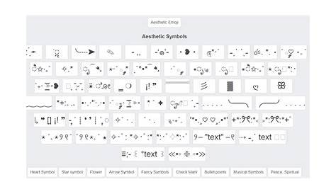 Asthetic symbols | Cute text symbols, Text symbols, Aesthetic fonts