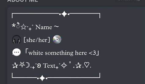 Discord About Me Ideas Template
