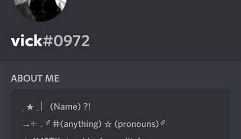 Discord profile Cool Usernames, About Me Status, Cool Pfps For Discord