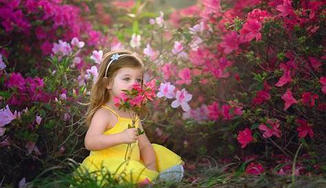 Cute Girl with Flowers stock photo. Image of lifestyle - 19668438
