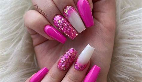 Cute Hot Pink Nails With Glitter Perfect You’ll Want To Copy Immediately