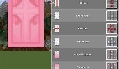 Cute Pink Heart Minecraft Banner