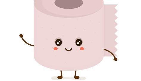 Happy Toilet Paper Cartoon Character Illustrations, Royalty-Free Vector