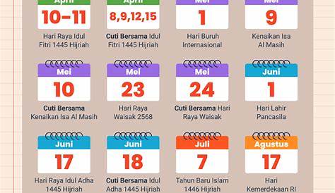 Daftar Hari Libur dan Cuti Bersama Tahun 2024 | Indonesia Baik