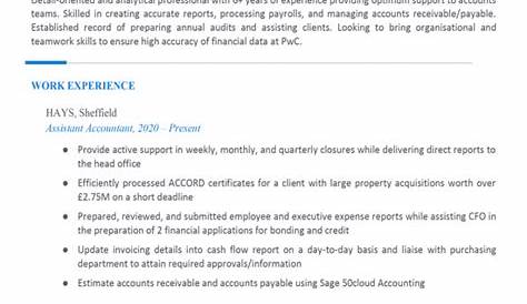 Accounts Assistant CV - Example & Template (Free Download)