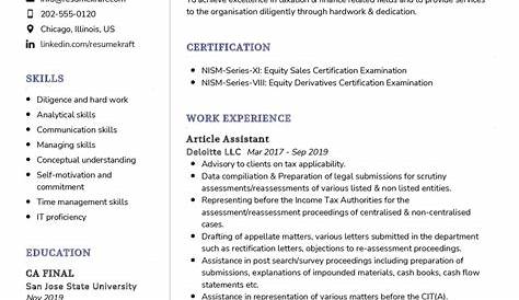 Resume of a Chartered Accountant | Accountant | Audit