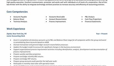 Junior Accountant Resume | Templates at allbusinesstemplates.com