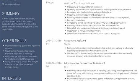 Account Assistant CV example | CV Template Master