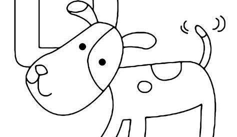 letter d worksheet dog coloring page - Preschool Crafts