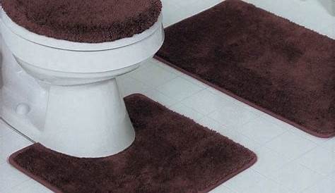 Mainstays Basic Bath Rug 3 Piece Polyester Set, Brown, 19.5x32, Contour