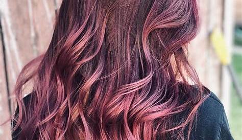Dark Brown Hair With Rose Gold Highlights Color & Dye Ombre Blonde