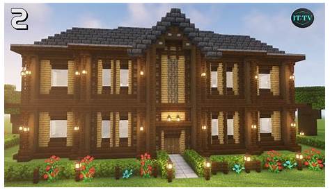 Minecraft How to build a dark oak wooden house YouTube