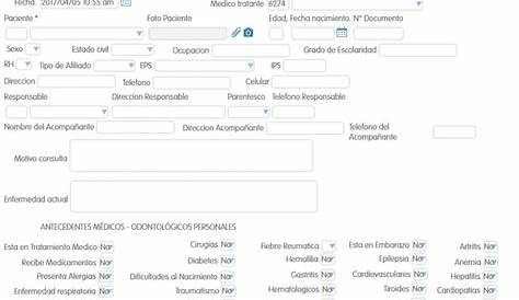 como llenar datos personales del paciente historia clínica