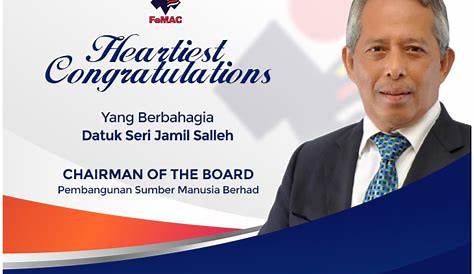Tahniah Datuk Seri Jamil Salleh - Federation of JPK Accredited Centers