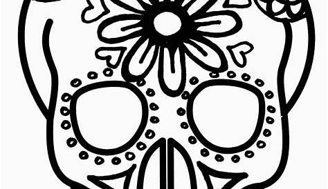 Easy calavera mask: daisy and hearts | Easy skull drawings, Simple