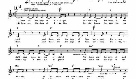Days Of Elijah (Simplified) Sheet Music PDF (Robin Mark) PraiseCharts