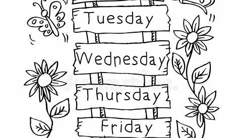 Days Of The Week Coloring