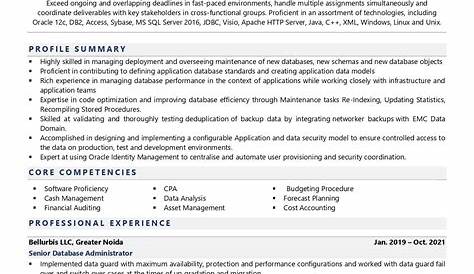 Dba Manager Resume Examples