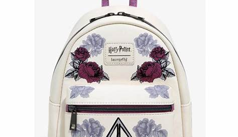 Harry Potter Floral Deathly Hallows Slouch Backpack Harry Potter House