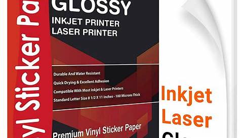 25 Premium Printable Sticker Paper 8.5 x 11 Laser Printer Only Laser