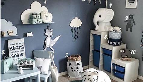 Deco chambre bebe gris et bleu Bébé, doudou univers
