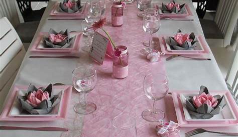 Deco Table Blanc Gris Rose Centre De Et rations, r