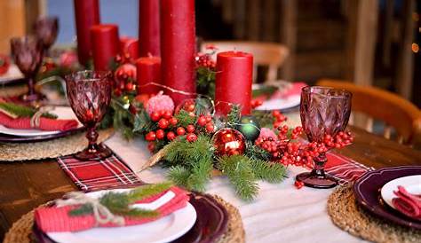 Deco Table Noel Rouge Et Bois Une De Noël Blanc