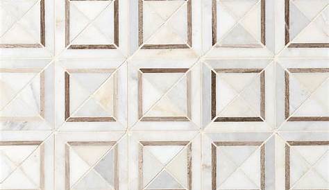 Decor Carrara Marble Valentino White Square Polished Marble Mosaic