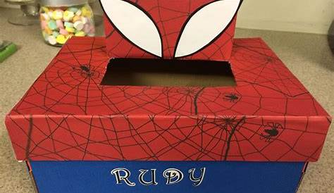 Decorate Shoebox For Boys Valentine's Day Spider Man Valentine Shoe Box With