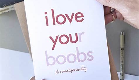 i love your boobs flirty valentines day card by rich little things