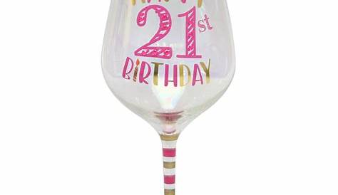 Jems Birthday Glasses | Decorated wine glasses, Birthday wine glass
